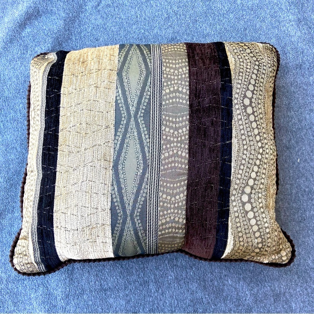 Surya Palos Throw Pillow Large Corduroy Brown Backing. 23”x21”
